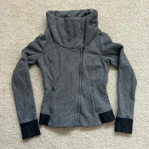 Lululemon Karmacollected Jacket Sweater Heathered Speckled Gray Black 6 W4F16S